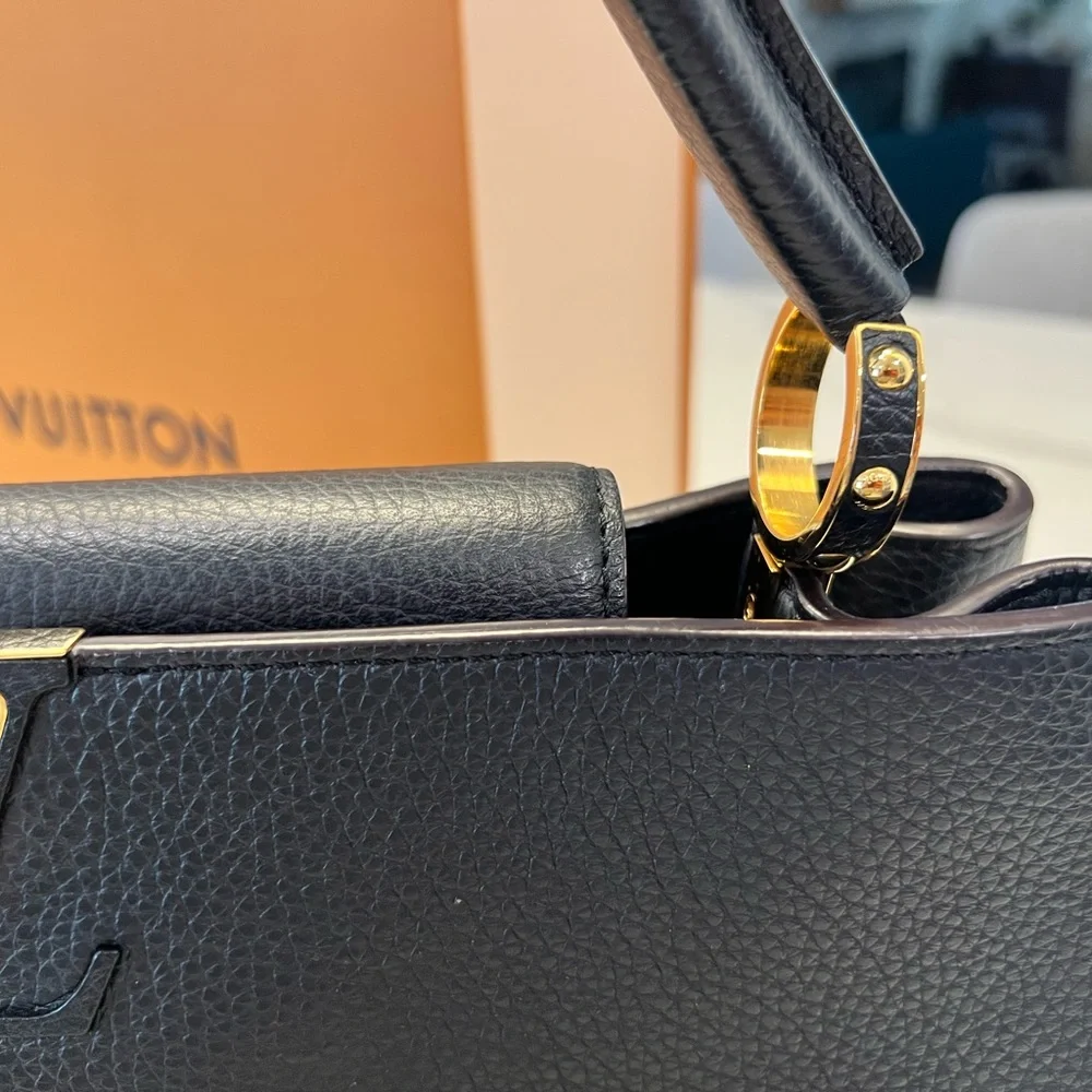 💯Authentic Louis Vuitton Capucines GM black Noir Tote Bag - Picture 10 of 14